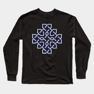 Celtic Cross Weaved Blue Long Sleeve T-Shirt